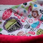 Minky Baby Blanket - June Bug With Red Minky For..
